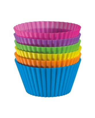 Set 6 cupe din silicon pentru briose, diverse culori - KUCHENPROFI